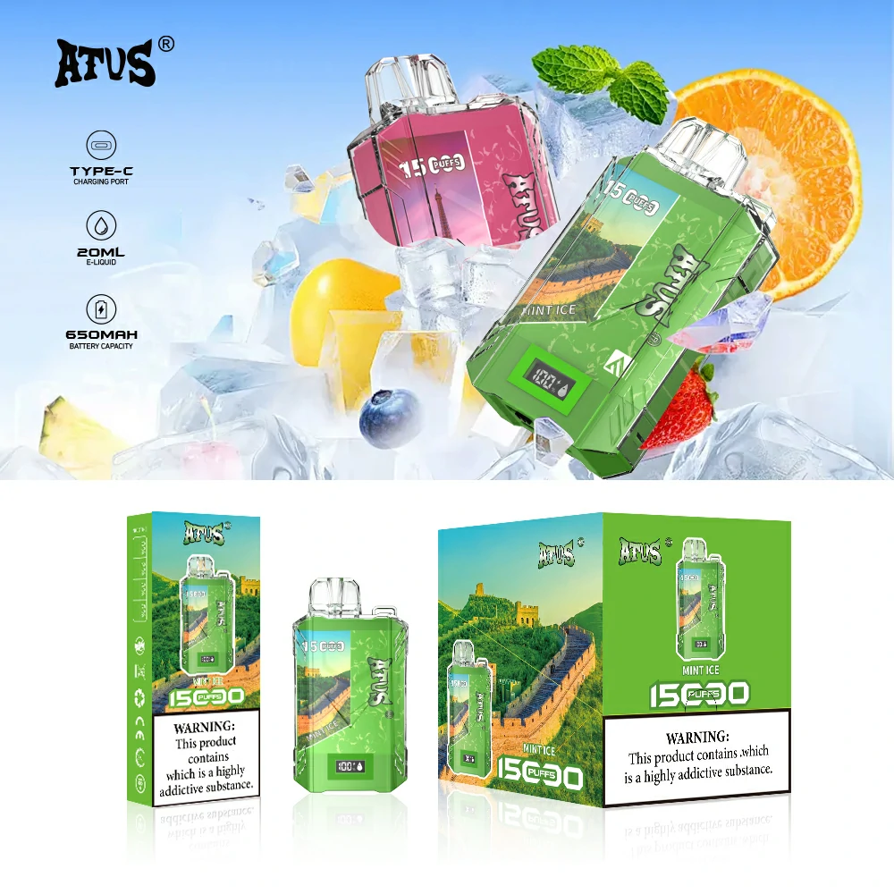 Original Factory ATVS 15000 Puffs Distributor Velkoobchodní Vape Jednorázový pod 5% Nikotin 20ML Olej Jednorázová elektronická cigareta Digitální Screen Box Jednorázové Vape Velkoobchod Hromadně Koupit