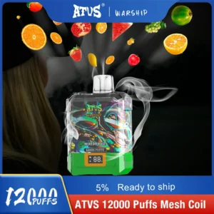 ATVS WARSHIP 12000 Puffs 20ml E-líquido Bateria Recarregável Direto da Fábrica Vapes Descartáveis ​​de Alta Qualidade Atacado Vários Sabores