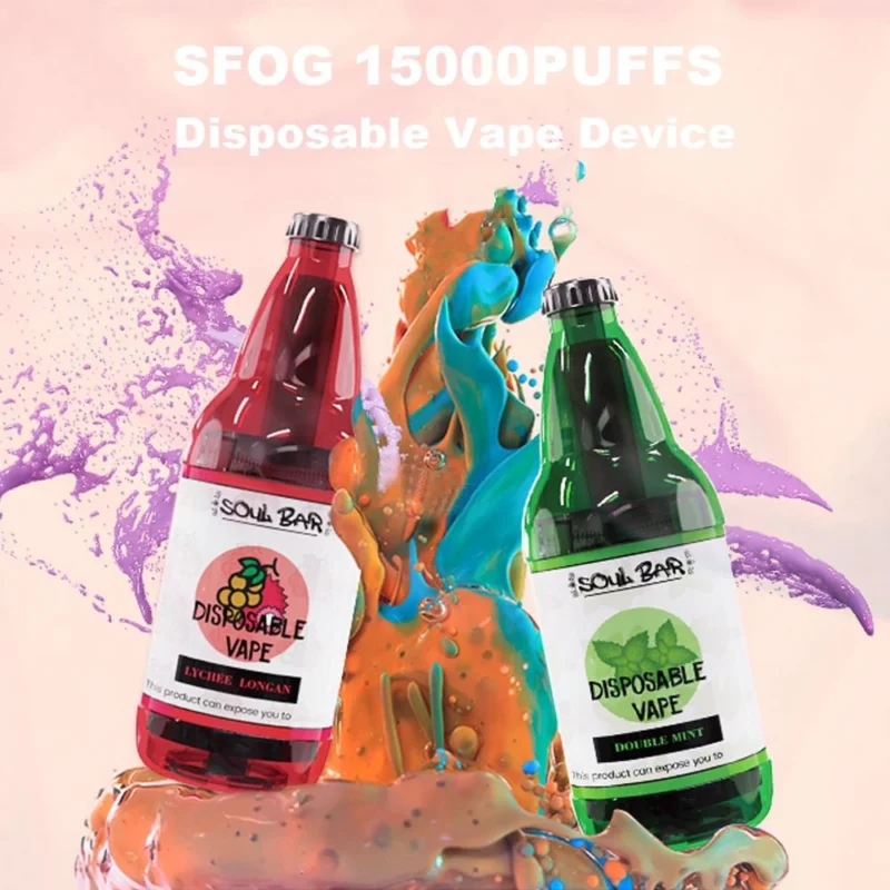 Gemaakt in China SFOG Soul Bar 15000 Rookwolken Oplaadbare batterij 5% Nicotine Wegwerpvapes Groothandel bulkbestellingen met hoogwaardige smaken