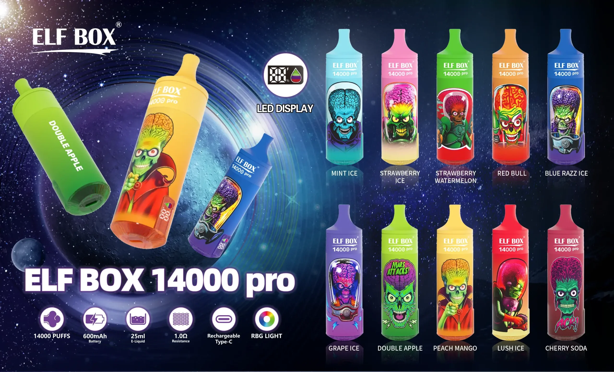 ELF BOX RGB 14000 Puffs Pro à l'échelle 7
