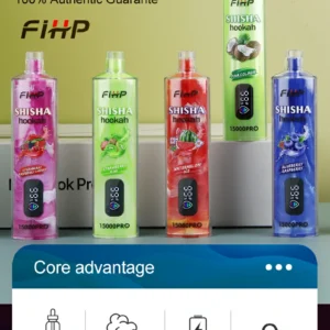 FIHP Shisha Hookah 15000 Pro Caneta Vape Descartável Capacidade 22ml com Bobina de Malha Original de Fábrica Atacado 2
