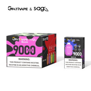 Grativape Boom 9000 Puffs Originální továrna Velkoobchod Jednorázová podpora pera Vape OEM ODM 10 příchutí 5