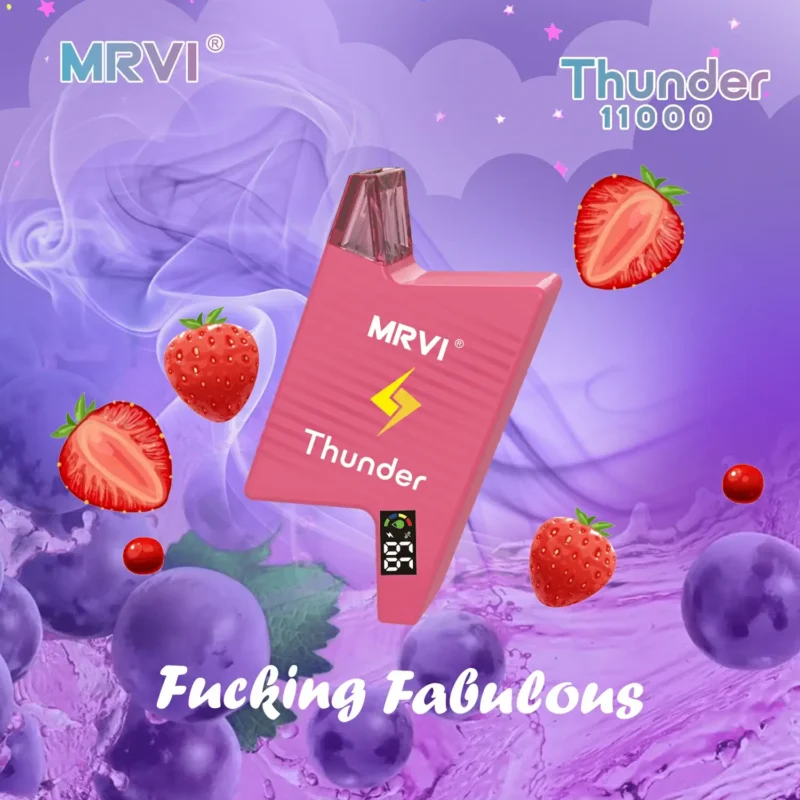 MRVI THUNDER 11000 PUFFS Nagykereskedelmi Eldobható Vape 2 3 5 Nikotin 19ml E Folyadék Power Screen Display 2024 Népszerű 10