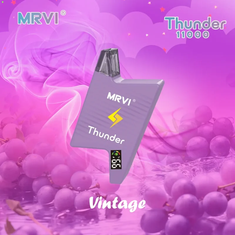 MRVI THUNDER 11000 PUFFS Nagykereskedelmi Eldobható Vape 2 3 5 Nikotin 19ml E Folyadék Power Screen Display 2024 Népszerű 5