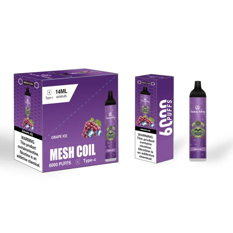 UZY Bang King 6000 Puffs Einweg-Vape-Stift, 14 ml E-Saft, 1100-mAh-Batterie, Großhandel mit RGB-Licht und mehreren Nikotinoptionen 1