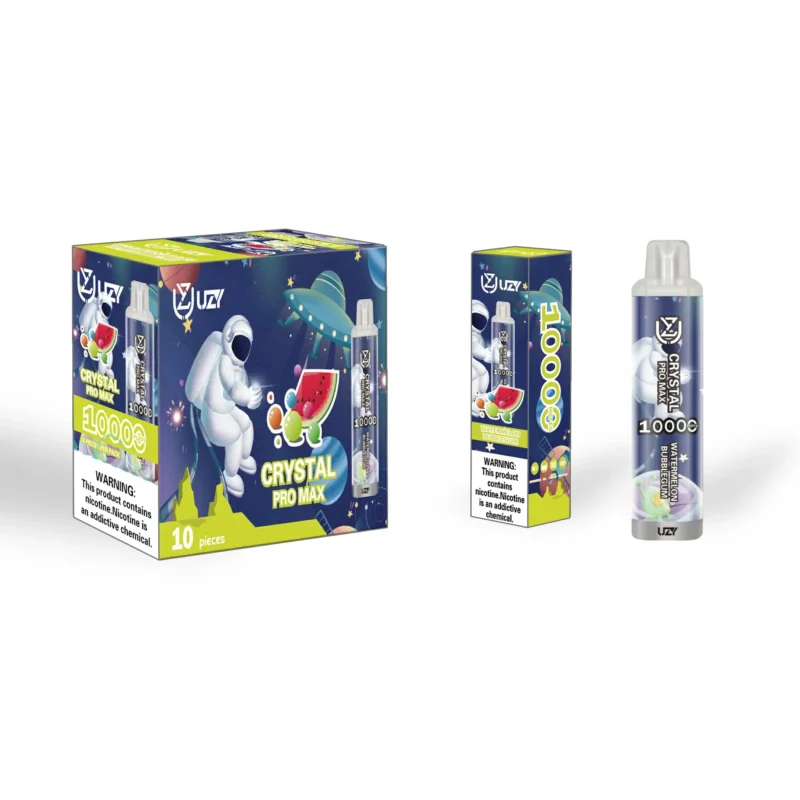 Jednorázové pero UZY Crystal Pro Max 10000 potáhnutí s 650mAh baterií typu C Dobíjecí RGB design Dostupné velkoobchodně Nikotin 0 2 3 5 5
