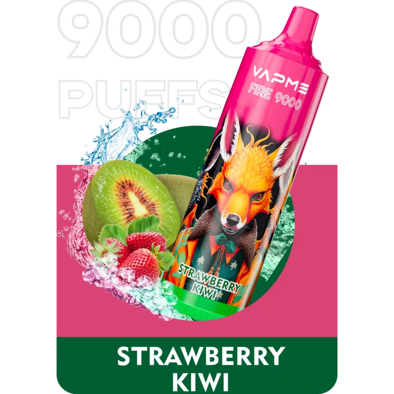 Vapme Fire 9000 Puffs 18 příchutí na skladě s 650 mAh 18 ml předem plněné 0 2 3 5 Nikotinové velkoobchodní jednorázové vape pero s RBG světlem 8