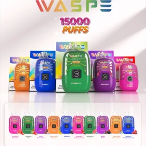 Waspe 15000 Puffs, сделано в Китае. OEM-услуги. Оригинальные одноразовые вейпы оптом оптом с возможностью выбора вкуса. 0% 2% 3% 5% Никотин