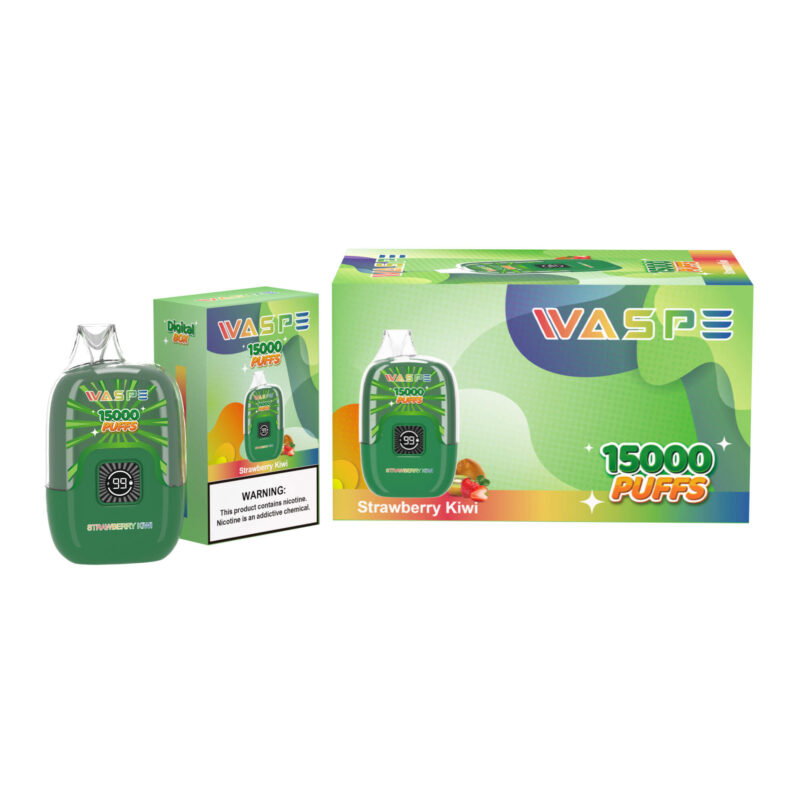 Waspe 15000 Puffs Digital Box Pen k dispozici pro velkoobchodní prodej jednorázových vapů ze skladu EU 0 2 3 5 Nikotin 9