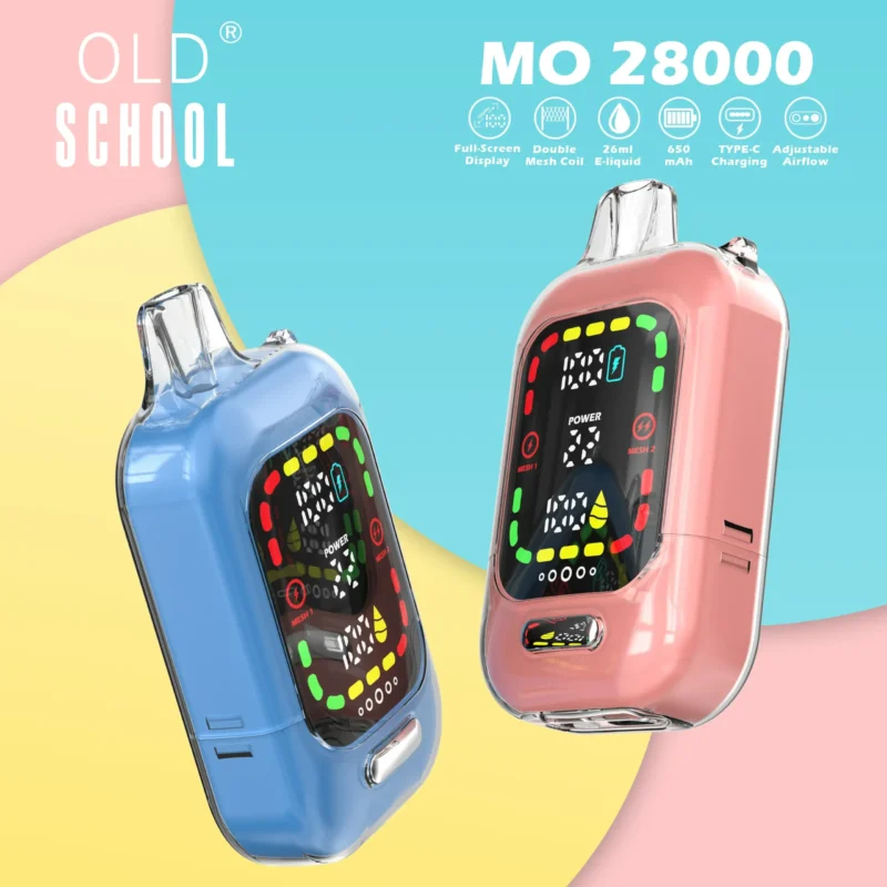 Hromadný nákup OLD School MO 28000 Puffs Dual Mesh Coil Originální jednorázová vapka s různými příchutěmi 0% 2% 3% 5% Nikotin