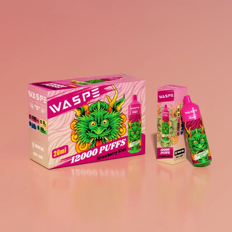 Velkoobchodní jednorázové vape pero WASPE 12000 PUFFS se síťovou cívkou a LED světlem – k dispozici v 0 až 5 nikotinových variantách z Original Factory 12