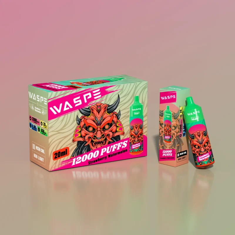 Velkoobchodní jednorázové vape pero WASPE 12000 PUFFS se síťovou cívkou a LED světlem – k dispozici v 0 až 5 nikotinových variantách z Original Factory 16