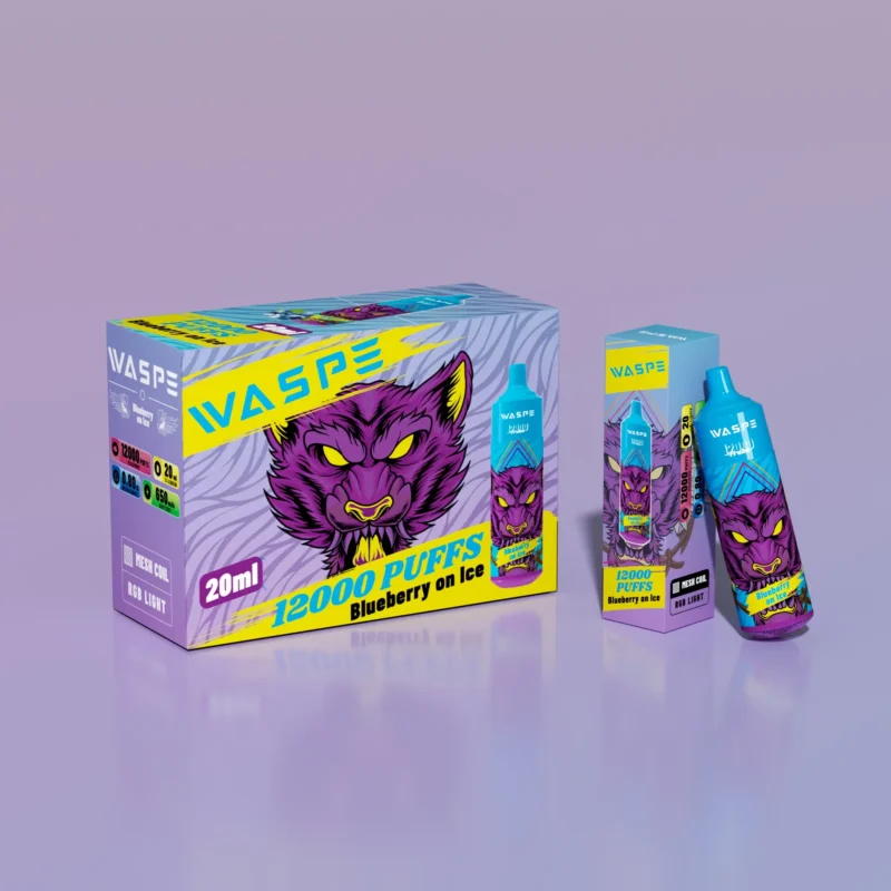 Velkoobchodní jednorázové vape pero WASPE 12000 PUFFS se síťovanou cívkou a LED světlem – k dispozici v 0 až 5 variantách nikotinu z Original Factory 6