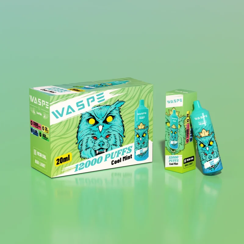 Velkoobchodní jednorázové vape pero WASPE 12000 PUFFS se síťovou cívkou a LED světlem – k dispozici v 0 až 5 variantách nikotinu z Original Factory 8