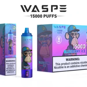 Wholesale Waspe 15000 Puffs Vape-penna för engångsbruk med 22ml E Liquid 850mAh uppladdningsbart batteri och LCD-skärm Finns i 0 2 3 5 Nikotinnivåer 13