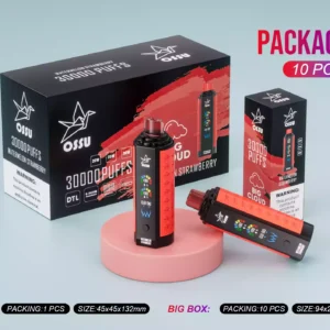 OSSU 30000 Puffs Высококачественные одноразовые вейпы с перезаряжаемой батареей емкостью 1000 мАч, доступные для оптовой продажи напрямую с фабрики, несколько вкусов 0% 2% 3% 5% Никотин