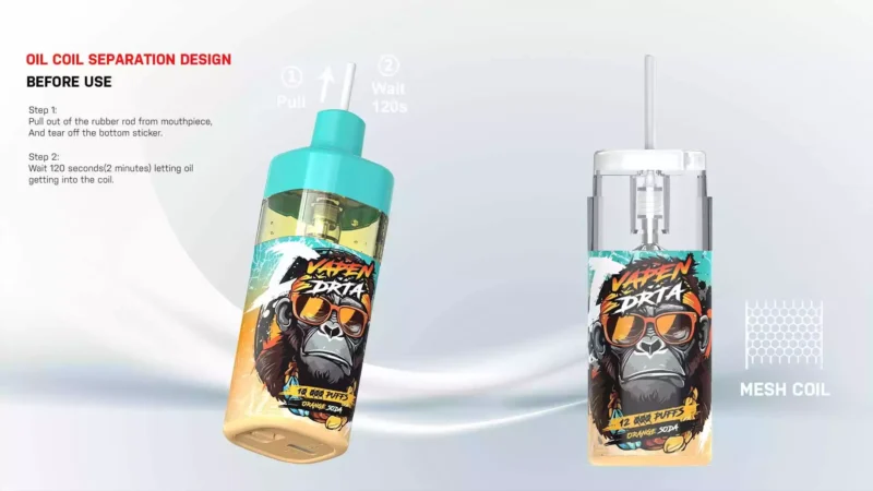 VAPEN DRTA 12000 PUFFS 2 5 Separação de núcleo de óleo Vape descartável por atacado com baixa nicotina 15 sabores Comprar super barato em massa 3