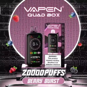 VAPEN QUAD BOX 20000 PUFFS Nastavitelný průtok vzduchu Dobíjecí 2 5 Velkoobchodní jednorázový Vape s nízkým obsahem nikotinu Displej na celé obrazovce 14
