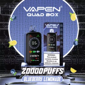 VAPEN QUAD BOX 20000 PUFFS Nastavitelný průtok vzduchu Dobíjecí 2 5 Velkoobchodní jednorázový Vape s nízkým obsahem nikotinu Displej na celé obrazovce 16
