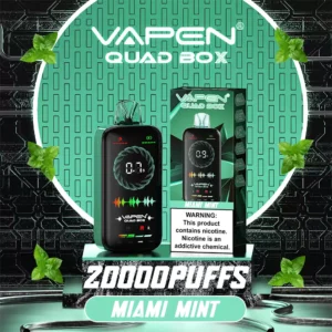 VAPEN QUAD BOX 20000 PUFFS Nastavitelný průtok vzduchu Dobíjecí 2 5 Velkoobchodní jednorázový Vape s nízkým obsahem nikotinu Displej přes celou obrazovku 17