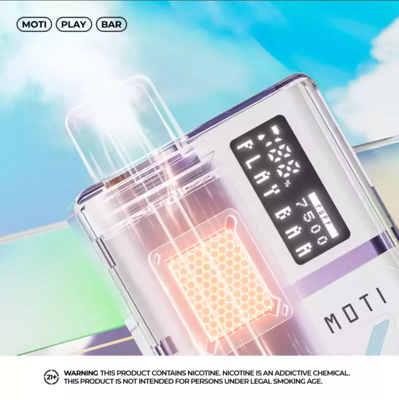 MOTI PLAY BAR 7500 Puffs ricaricabile 700mAh Tipo C Schermo digitale in cristallo Penna Vape usa e getta all'ingrosso 5 Basso contenuto di nicotina 18ML Bulk Acquista 2