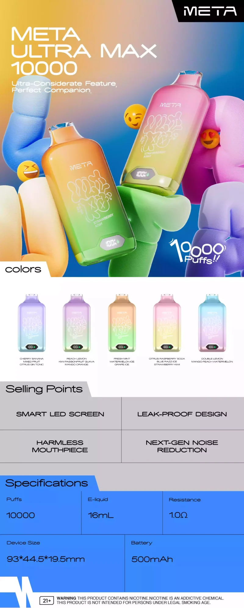 MOTI ULTRA MAX 10000 Puffs Smart LED-Bildschirm Original frischer Einweg-Vape-Großhandel mit mehreren Geschmacksrichtungen erhältlich 3% Nikotin9