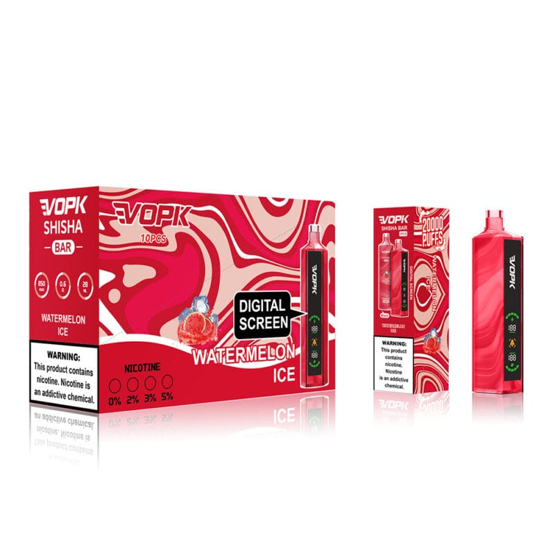 VOPK Shisha BAR 20000 Rookwolken Oplaadbare wegwerp-vape-pen Groothandel 0 2 3 5 Nicotinearm LED-scherm Originele verzending Bulk Koop beste prijs 18
