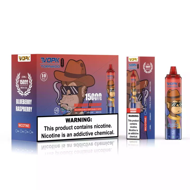 VOPK TORNADO 15000 Puffs Bulk Buy Wiederaufladbar 0 2 3 5 Nikotinarmer Einweg-Vape Großhandel Einstellbare Luft-LED-Anzeige 2025 Hot 4 2