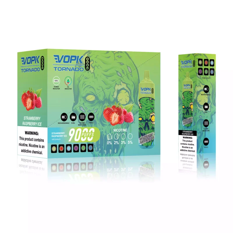 VOPK TORNADO 9000 Puffs 0% 2% 3% 5% Alacsony nikotintartalmú újratölthető eldobható vape nagykereskedés 600 Mah alsó LED 2025 Forró Eredeti Gyári (7)