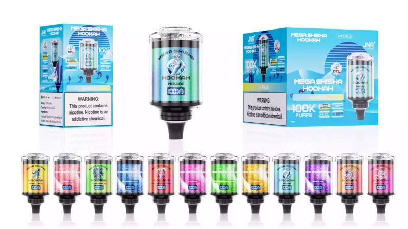 Best JNR Mega Shisha Hookah 100000 Puffs Disposable Vape With 0 Percent 2 Percent 5 Percent Nicotine Dual Mouthpiece And Maximum 8s Vaping Time Wholesale Purchase Available From Direct Factory 1 scaled