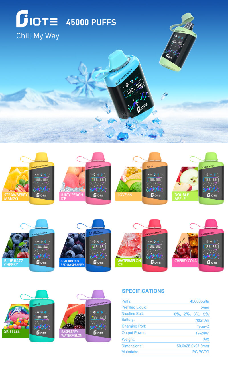High Quality IQTE 45000 Puffs Disposable Vape with 28ml E liquid and Rechargeable 700mAh Battery for Bulk Wholesale to Europe 2