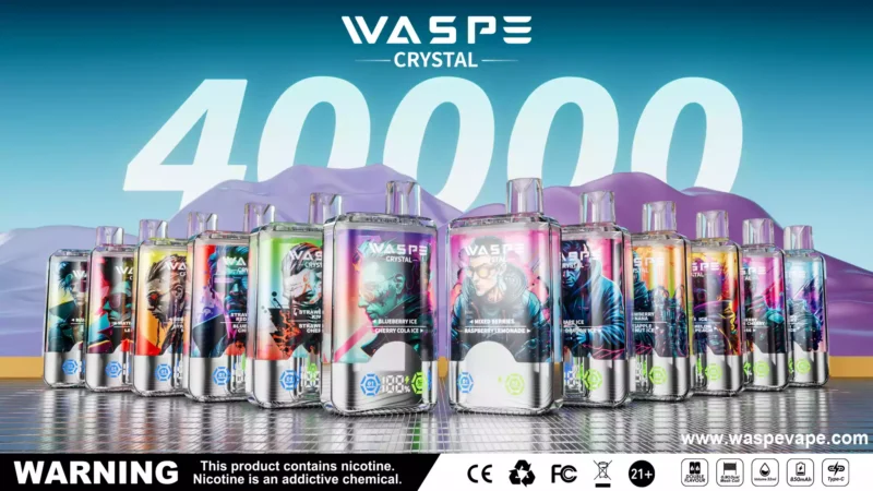 Must Have Waspe Crystal 40000 Puffs Disposable Vape 0% 2% 5% Nicotine 32ml E-liquid Available for Wholesale Bulk Purchase Disposable Vapes Direct Factory Sales (17)
