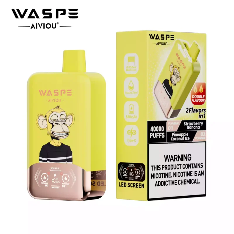 Top Rated WASPE Double Flavor 40000 PUFFS Disposable Vape with LED Display and 36ml E liquid Wholesale Disposable Vape 14