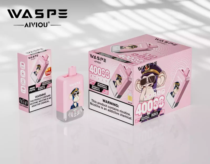 Top Rated WASPE Double Flavor 40000 PUFFS Disposable Vape with LED Display and 36ml E liquid Wholesale Disposable Vape 34