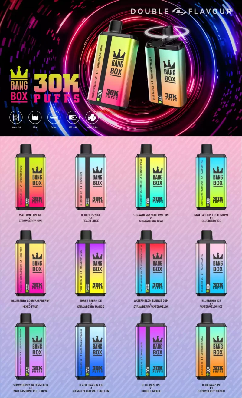 Bang BOX 30000 Puffs Double Flavour 35ml Oil Mesh Heating And Maximum Puff Count For Ultimate Satisfaction 16