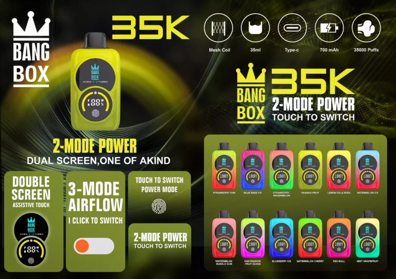 Bang BOX 35000 Puffs Enjoy The Ultimate Vaping Experience With 35ml E Liquid And Long Lasting Puff Count 10 scaled