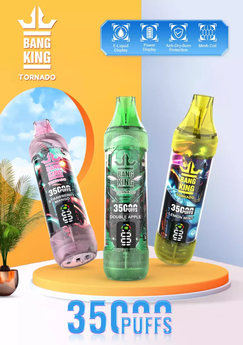 Hot Selling BANG KING 35000 Puff Disposable Vape With Multiple Nicotine Strengths 23ml E Liquid 1000mAh Battery 0.6Ω Resistance Type C Port Direct From Manufacturer 11