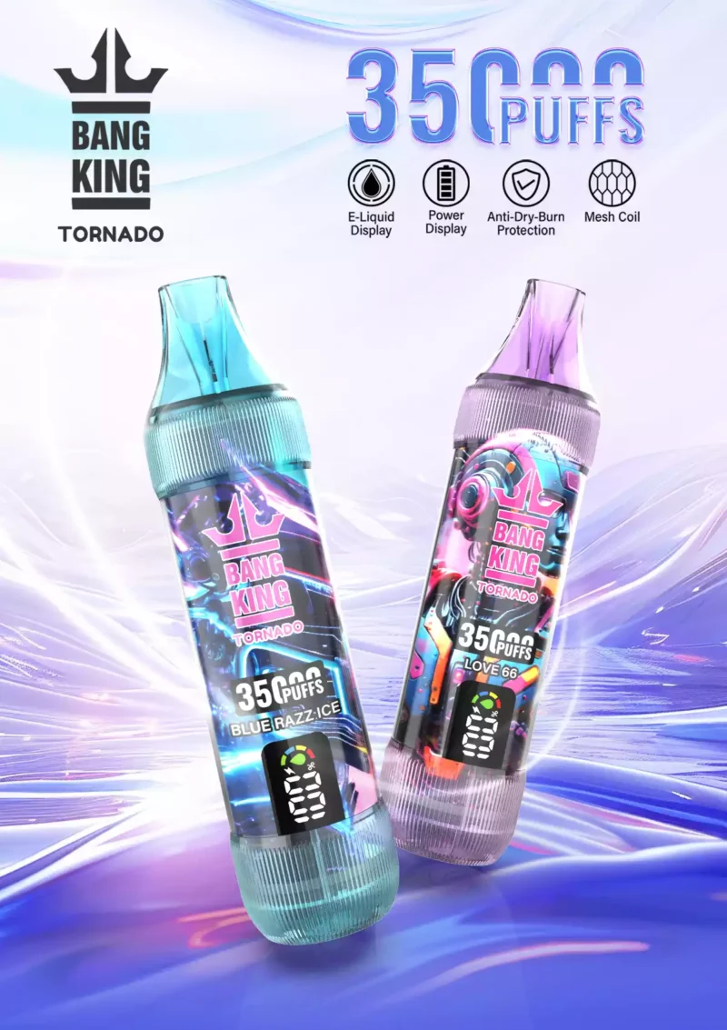 Hot Selling BANG KING 35000 Puff Disposable Vape With Multiple Nicotine Strengths 23ml E Liquid 1000mAh Battery 0.6Ω Resistance Type C Port Direct From Manufacturer 9
