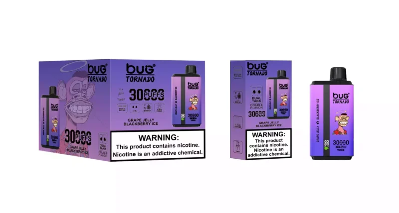 Long Lasting Vaping with BUG 06 Double Flavor 30000 Puffs 30ml ELiquid and Rechargeable TypeC 3