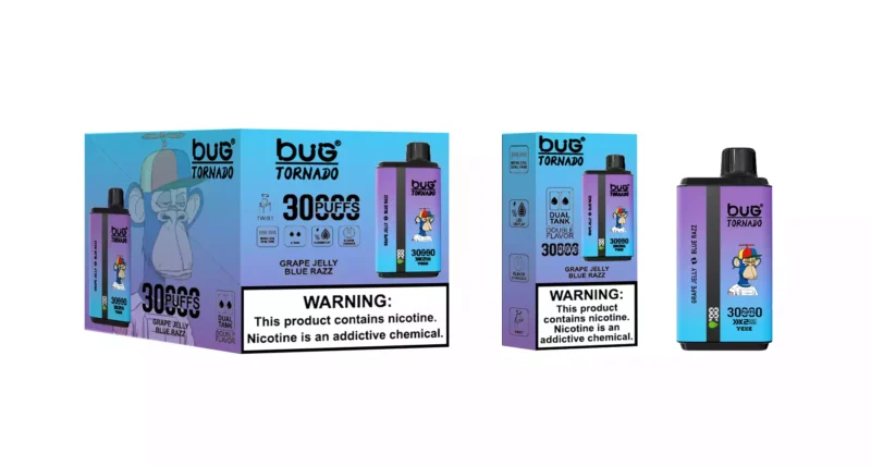 Long Lasting Vaping with BUG 06 Double Flavor 30000 Puffs 30ml ELiquid and Rechargeable TypeC 8