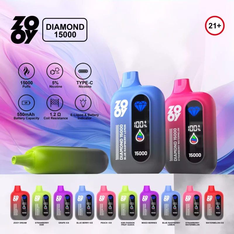 Maximize Your Vape Experience with Zooy Diamond 15000 Puffs 25ml Capacity Smart Display and Mesh Coil 38 scaled
