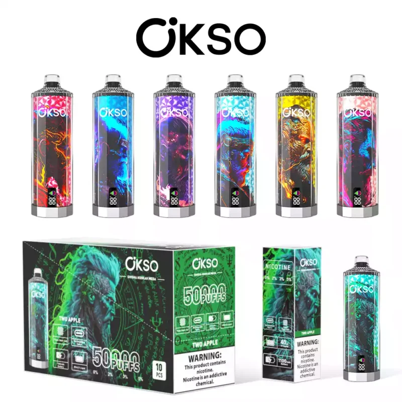 OKSO Shisha Hookah Mega 50K Puffs Ten Unique Flavors Triple Mesh Coil for Dense and Flavorful Clouds 4 1