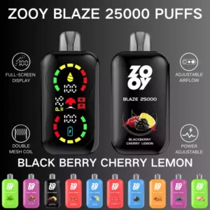 Unleash Superior Performance With Zooy Blaze 25000 Puffs Featuring Dual Mesh Coils 650mah Battery Full Screen Display And Child Lock System 20