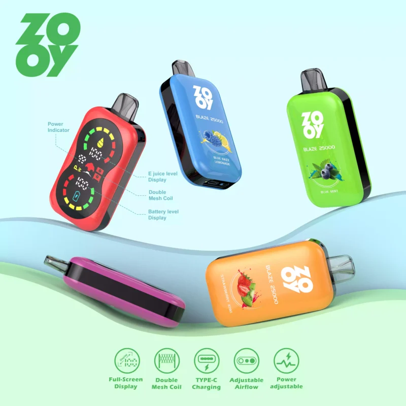 Unleash Superior Performance With Zooy Blaze 25000 Puffs Featuring Dual Mesh Coils 650mah Battery Full Screen Display And Child Lock System (8)
