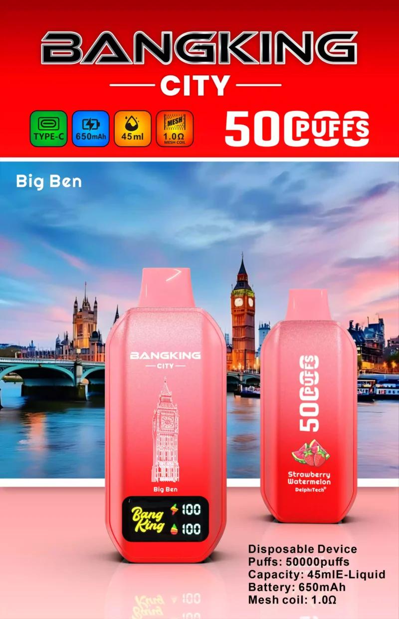 Value For Money BANG KING 50000 CITY BK5 CT Disposable Vape With 0 2 3 5 Nicotine Type C Charging 650mAh Battery 45ml E Liquid Bulk Purchase 3 scaled