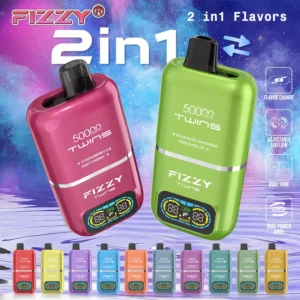 FIZZY Twins 50000 Puffs 50ML E Liquid And 12 Flavors With Mesh Coil For Extended Vaping Pleasure 12