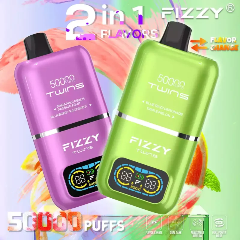 FIZZY Twins 50000 Puffs 50ML E Liquid And 12 Flavors With Mesh Coil For Extended Vaping Pleasure 18