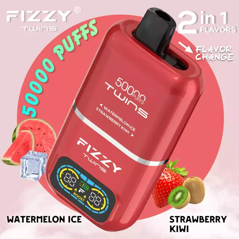 FIZZY Twins 50000 Puffs 50ML E Liquid And 12 Flavors With Mesh Coil For Extended Vaping Pleasure 33