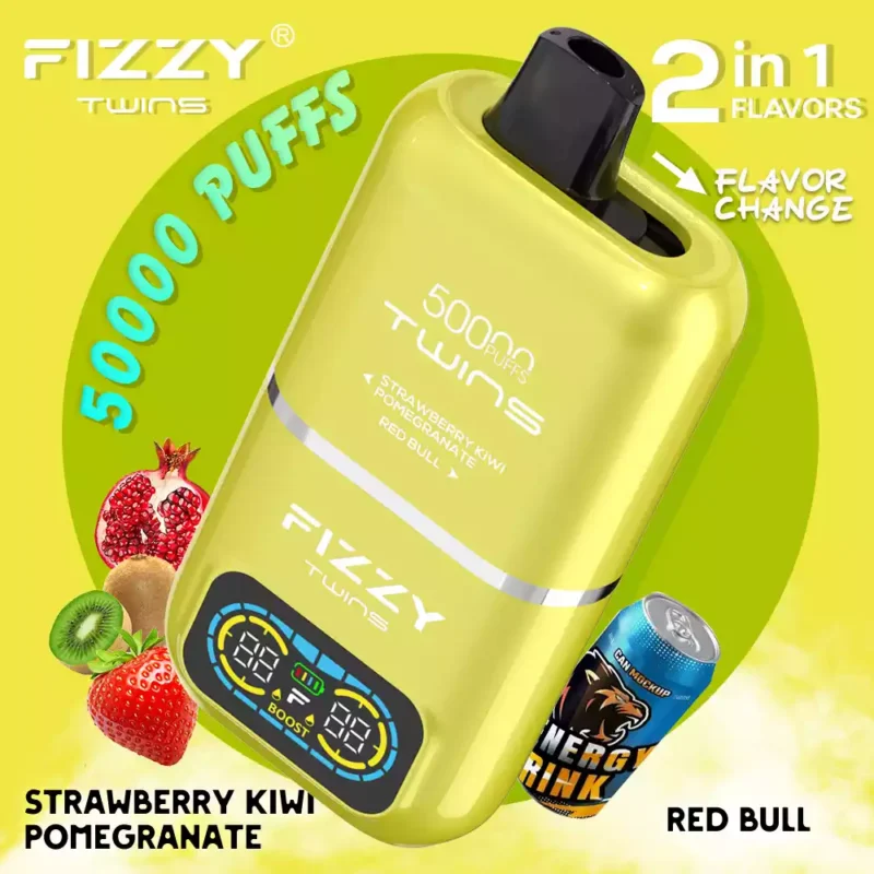FIZZY Twins 50000 Puffs 50ML E Liquid And 12 Flavors With Mesh Coil For Extended Vaping Pleasure 34