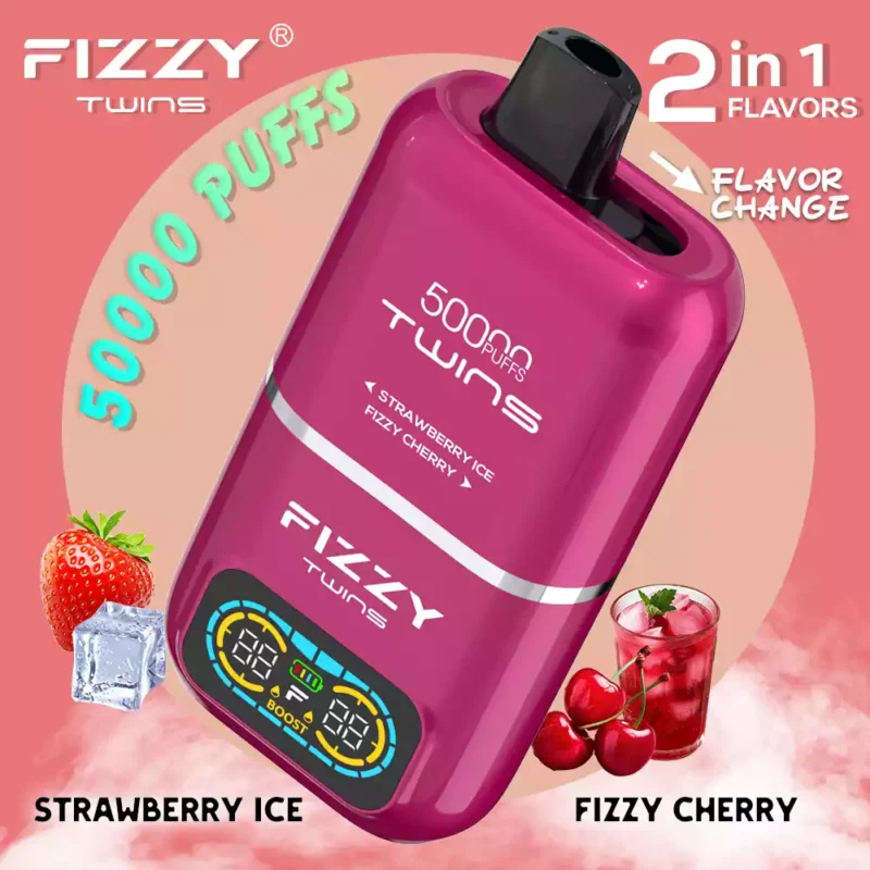 FIZZY Twins 50000 Puffs 50ML E Liquid And 12 Flavors With Mesh Coil For Extended Vaping Pleasure 37